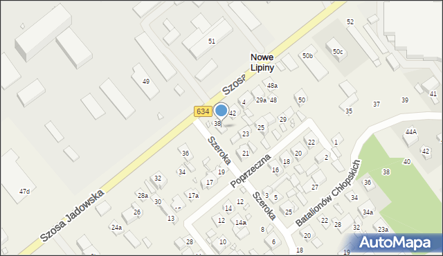 Nowe Lipiny, Szosa Jadowska, 40, mapa Nowe Lipiny