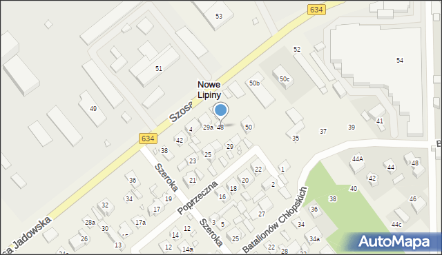 Nowe Lipiny, Szosa Jadowska, 48, mapa Nowe Lipiny
