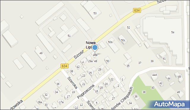 Nowe Lipiny, Szosa Jadowska, 48a, mapa Nowe Lipiny