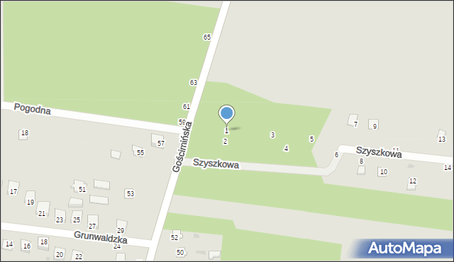 Nowe Miasto, Szyszkowa, 1, mapa Nowe Miasto