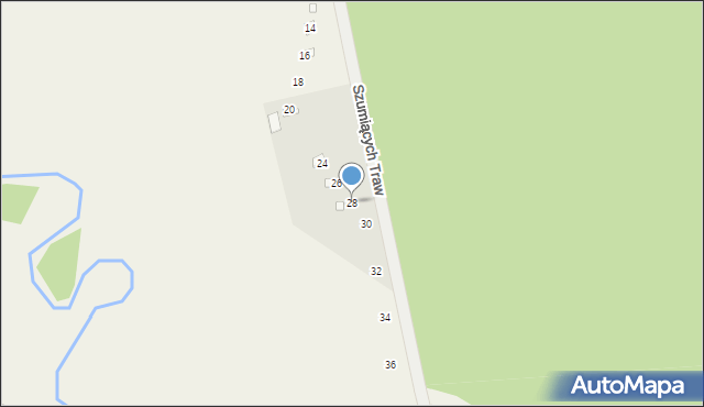 Nowe Załubice, Szumiących Traw, 28, mapa Nowe Załubice