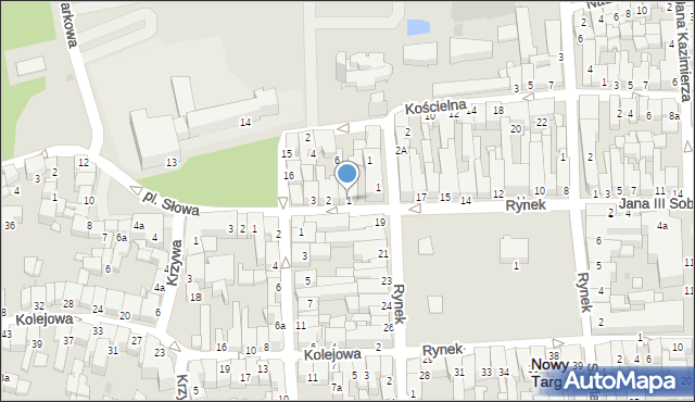 Nowy Targ, Szkolna, 1, mapa Nowego Targu