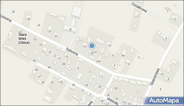 Obice, Szkolna, 12, mapa Obice