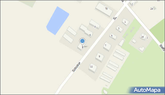 Objazda, Szkolna, 8, mapa Objazda