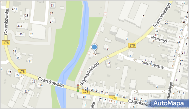 Oborniki, Szymańskiego Stefana, ks., 1a, mapa Oborniki