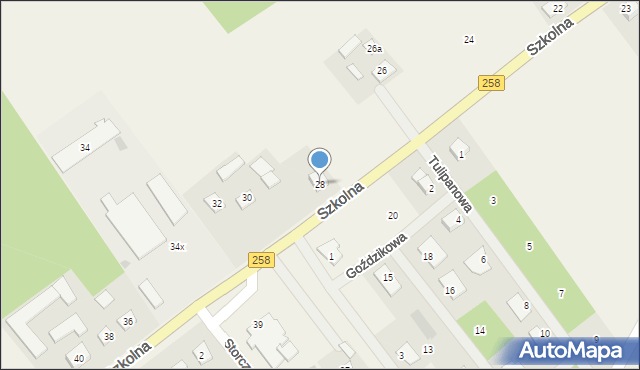 Obrowo, Szkolna, 28, mapa Obrowo