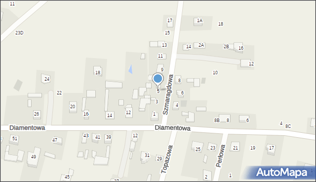 Ogrodniki, Szmaragdowa, 5, mapa Ogrodniki