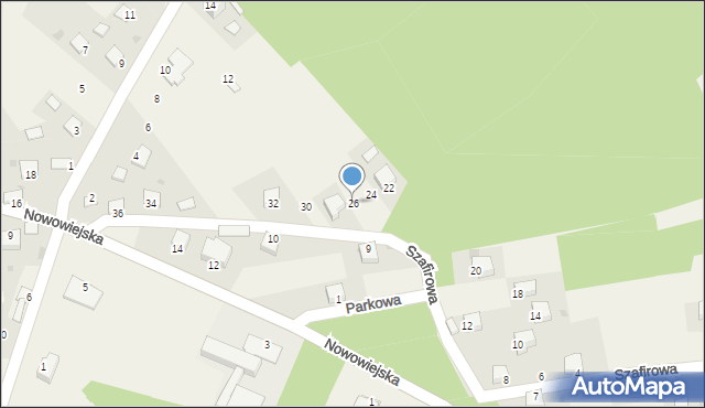Okleśna, Szafirowa, 26, mapa Okleśna