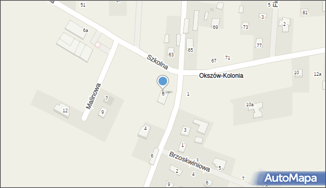 Okszów, Szkolna, 6, mapa Okszów