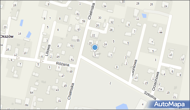 Okszów-Kolonia, Szkolna, 1, mapa Okszów-Kolonia