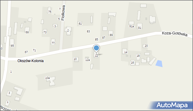 Okszów-Kolonia, Szkolna, 12, mapa Okszów-Kolonia