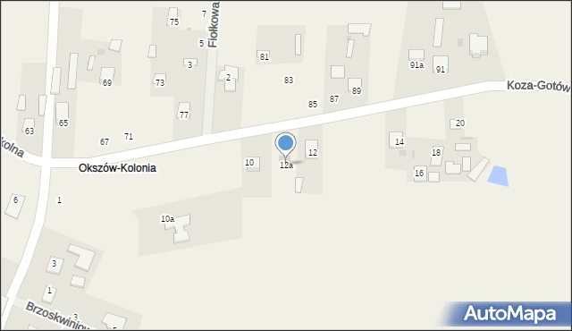 Okszów-Kolonia, Szkolna, 12a, mapa Okszów-Kolonia