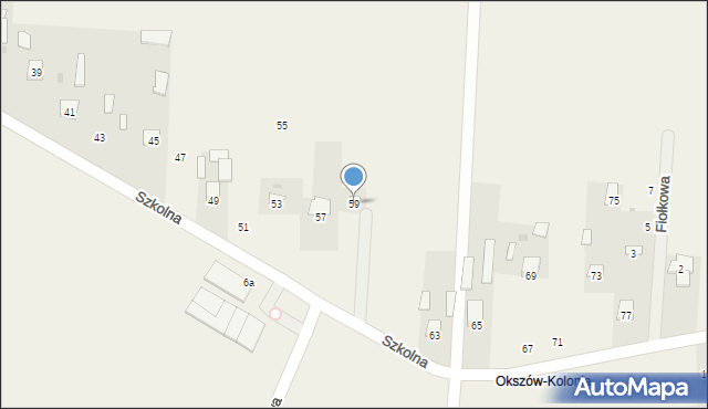 Okszów-Kolonia, Szkolna, 59, mapa Okszów-Kolonia