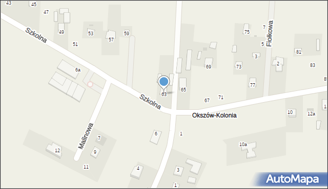 Okszów-Kolonia, Szkolna, 63, mapa Okszów-Kolonia