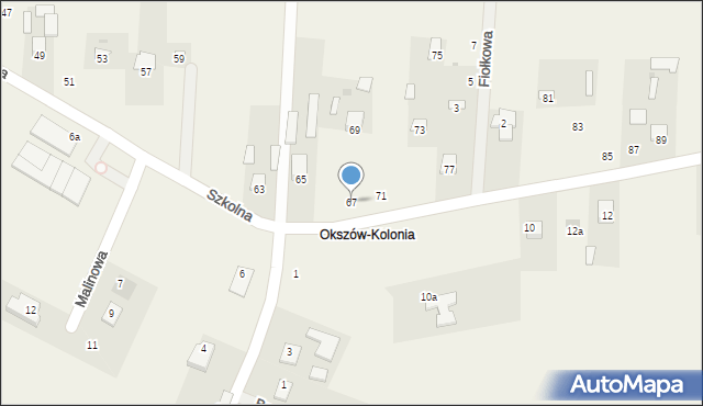 Okszów-Kolonia, Szkolna, 67, mapa Okszów-Kolonia
