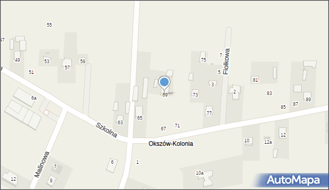 Okszów-Kolonia, Szkolna, 69, mapa Okszów-Kolonia