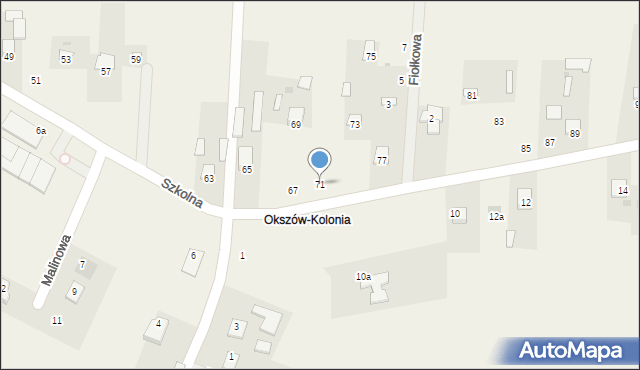 Okszów-Kolonia, Szkolna, 71, mapa Okszów-Kolonia