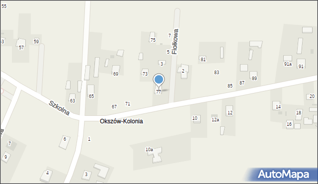 Okszów-Kolonia, Szkolna, 77, mapa Okszów-Kolonia