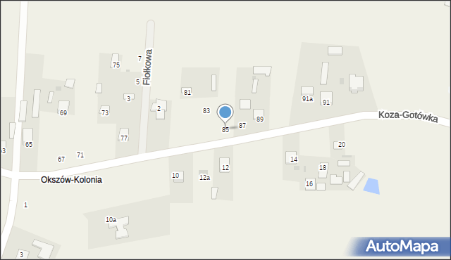 Okszów-Kolonia, Szkolna, 85, mapa Okszów-Kolonia