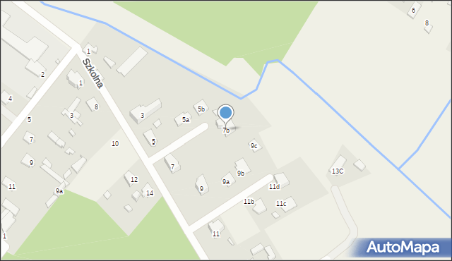 Okuniew, Szkolna, 7b, mapa Okuniew