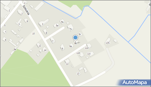 Okuniew, Szkolna, 9b, mapa Okuniew