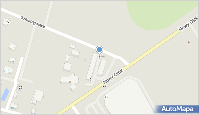 Oława, Szmaragdowa, 1, mapa Oława