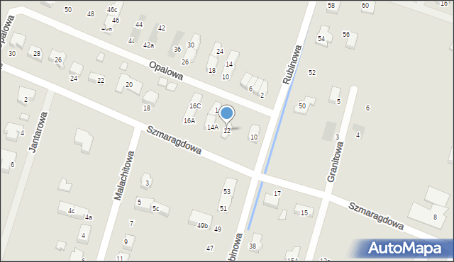 Oława, Szmaragdowa, 12, mapa Oława