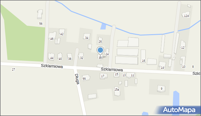 Olesin, Szklarniowa, 30, mapa Olesin