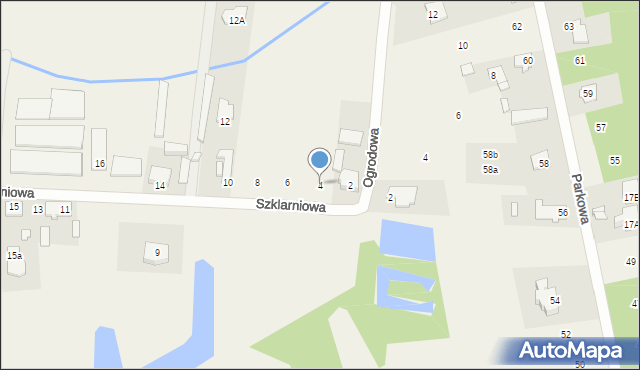 Olesin, Szklarniowa, 4, mapa Olesin