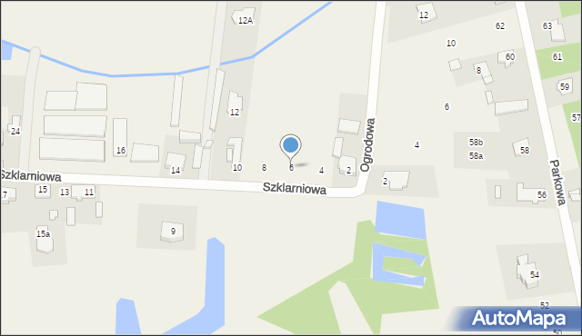 Olesin, Szklarniowa, 6, mapa Olesin