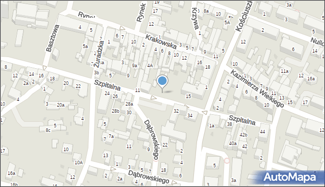 Olkusz, Szpitalna, 13, mapa Olkusz