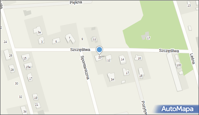 Olmonty, Szczęśliwa, 10, mapa Olmonty