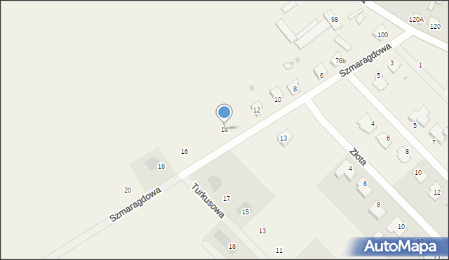 Olszanka, Szmaragdowa, 14, mapa Olszanka