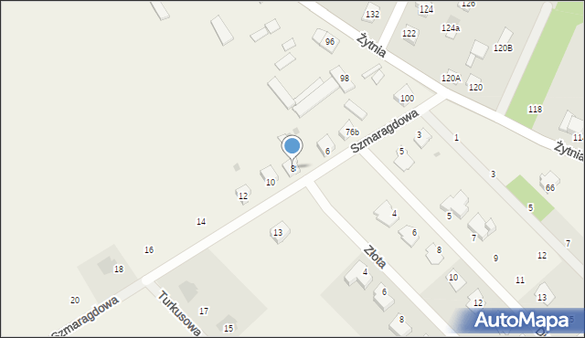 Olszanka, Szmaragdowa, 8, mapa Olszanka