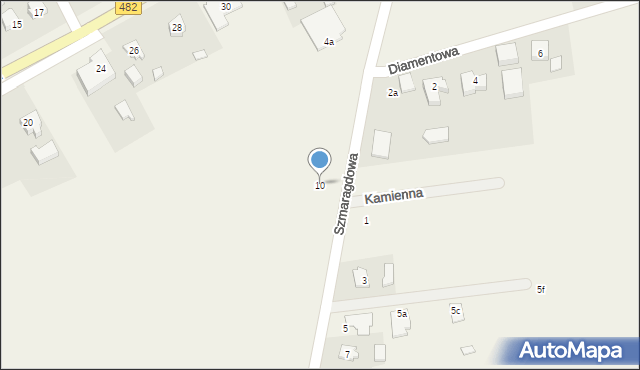 Olszowa, Szmaragdowa, 10, mapa Olszowa