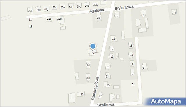 Olszowa, Szmaragdowa, 24, mapa Olszowa