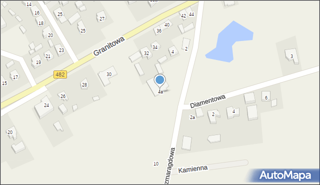 Olszowa, Szmaragdowa, 4a, mapa Olszowa