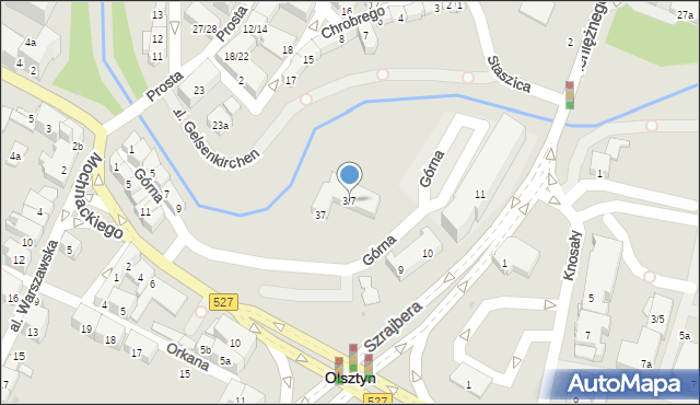 Olsztyn, Szrajbera Feliksa, 3/7, mapa Olsztyna