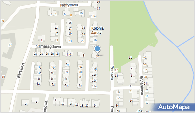 Olsztyn, Szmaragdowa, 10, mapa Olsztyna