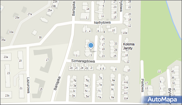 Olsztyn, Szmaragdowa, 5, mapa Olsztyna