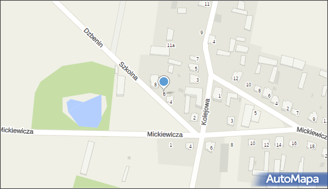 Opęchowo, Szkolna, 6, mapa Opęchowo