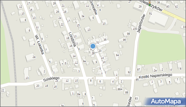 Opole, Szendzielarza-Łupaszki Zygmunta, mjr., 19, mapa Opola