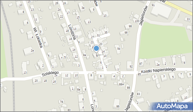 Opole, Szendzielarza-Łupaszki Zygmunta, mjr., 9, mapa Opola