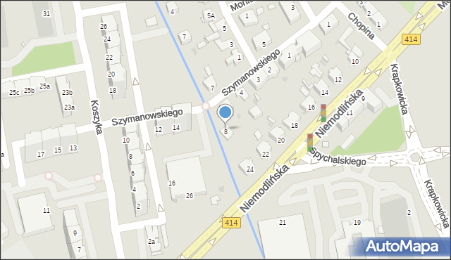 Opole, Szymanowskiego Karola, 8, mapa Opola