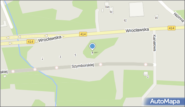 Opole, Szymborskiej Wisławy, 7, mapa Opola