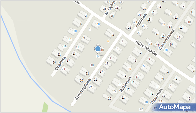 Opole, Szmaragdowa, 14, mapa Opola