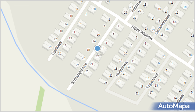 Opole, Szmaragdowa, 17, mapa Opola