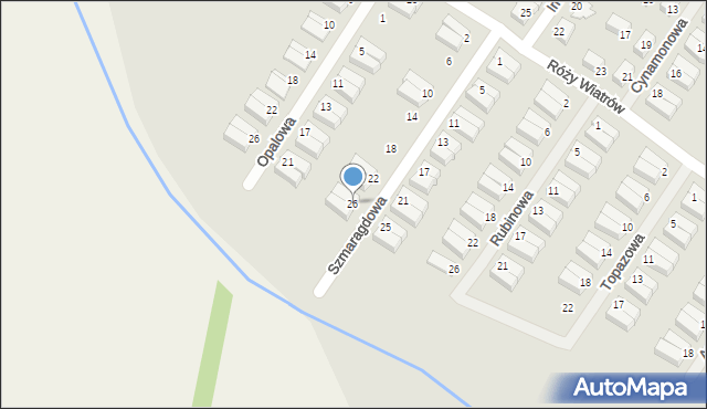 Opole, Szmaragdowa, 26, mapa Opola