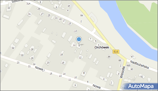 Orchówek, Szkolna, 9, mapa Orchówek