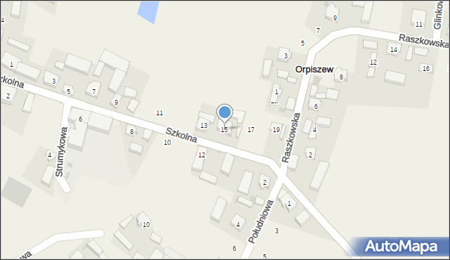 Orpiszew, Szkolna, 15, mapa Orpiszew